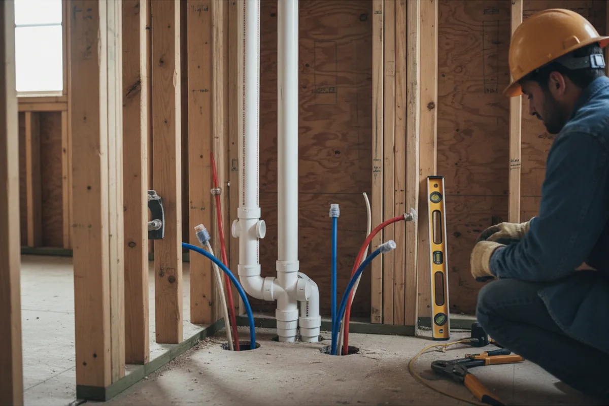 Drain and supply rough-in during Drain Cleaning in Tennessee Ridge